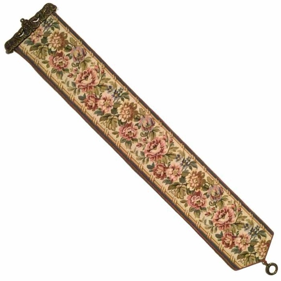 Bell Pull - Rose/Blue Tapestry Fabric - Picture 4 of 8